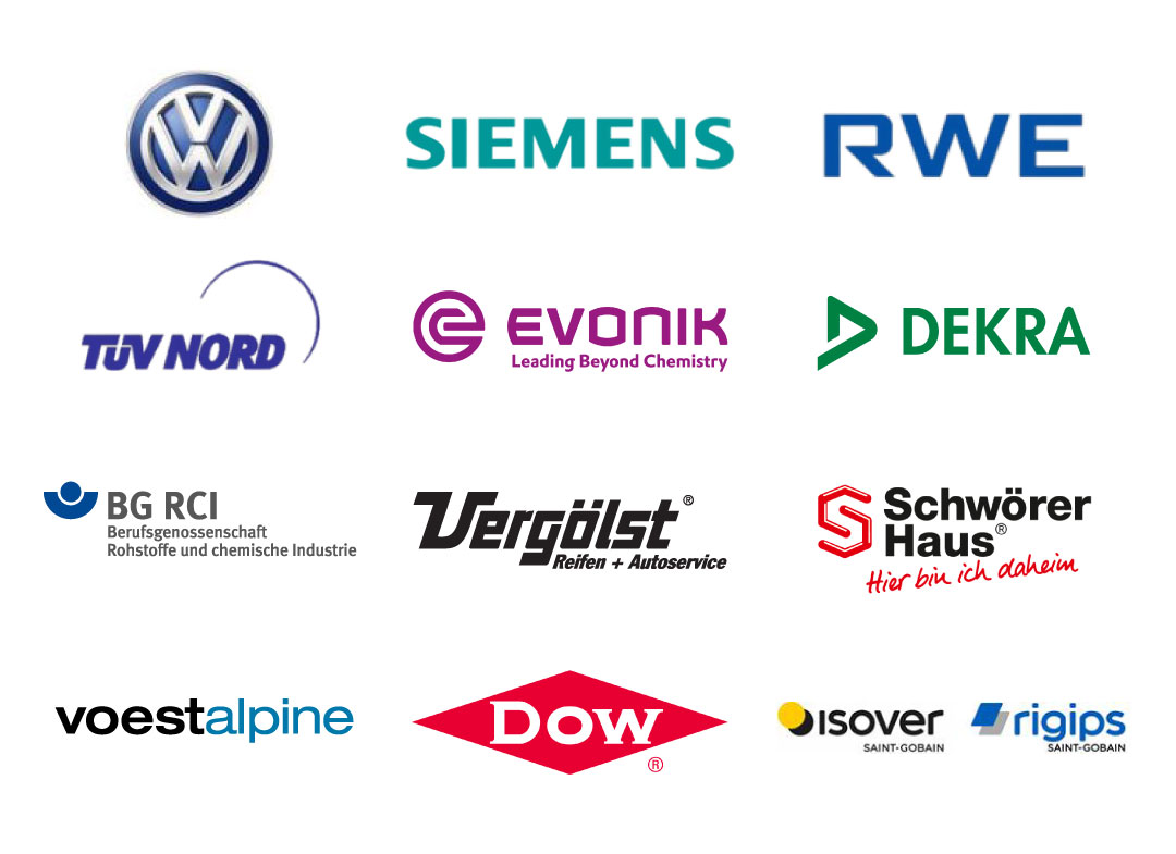 Logos der Kunden der GSA Messgerätebau